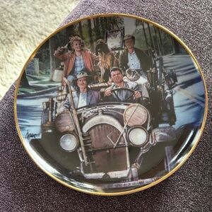 Franklin Mint Art Glass Plate with Gold Trim